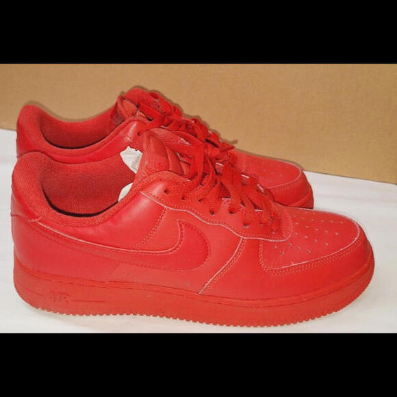 Nike Air Force 1 Low 07 LV8 1 Triple Red Mens 10.5 Sneakers - Picture 5 of 15